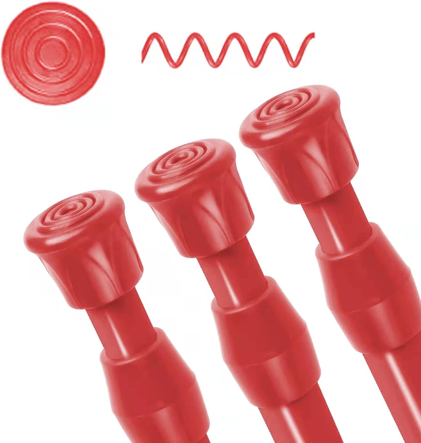 P&Y&H 3PCS red spring curtain rod adjustable 16 to 28 inch