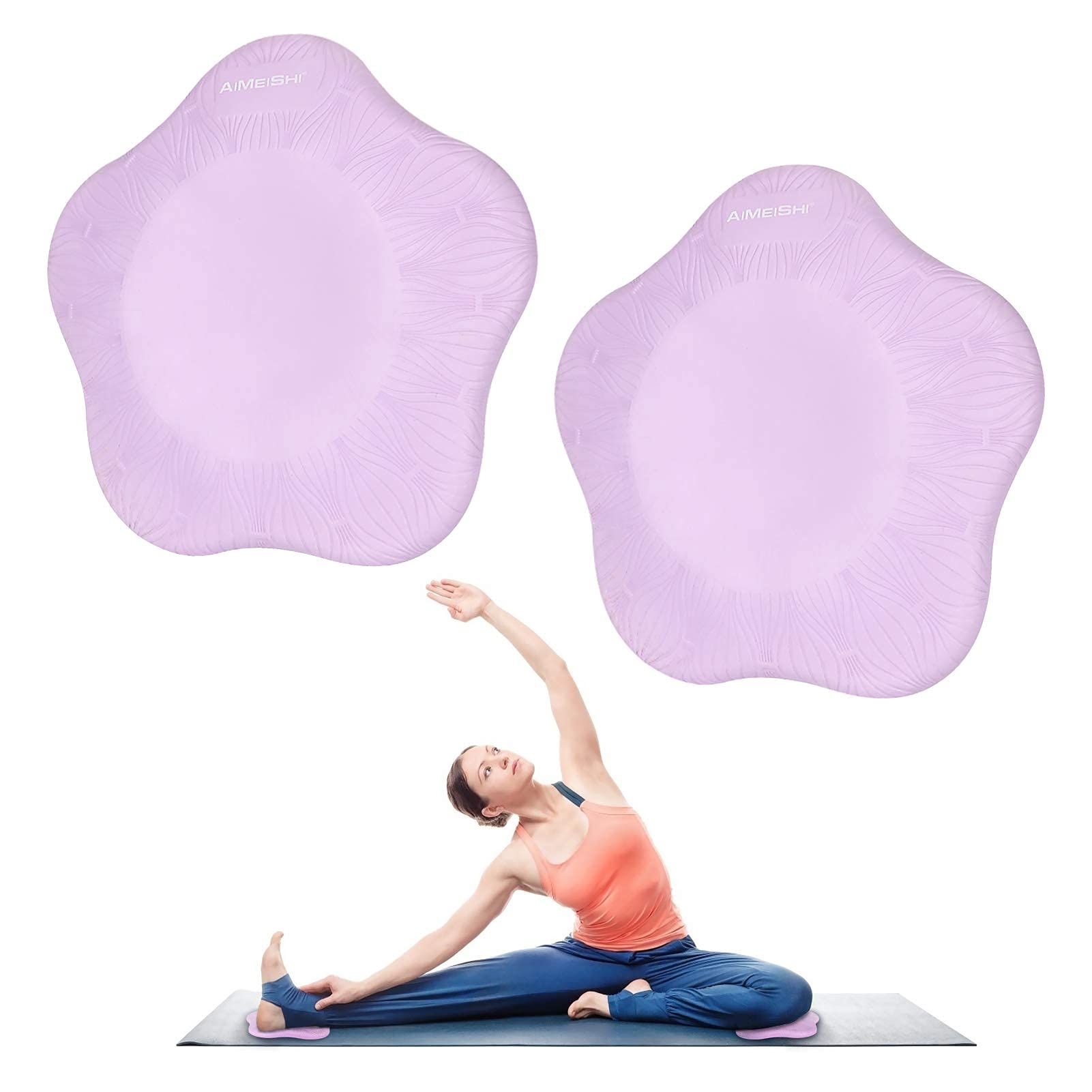 Yoga Knee Pad E-More 2 Pack Yoga Mat - Kneeling Support for Yoga Eco-Friendly & Lightweight Yoga Knee Pads Cushion for Knees, Hands, Wrists, and Elbows Suitable for Yoga, Pilates and More