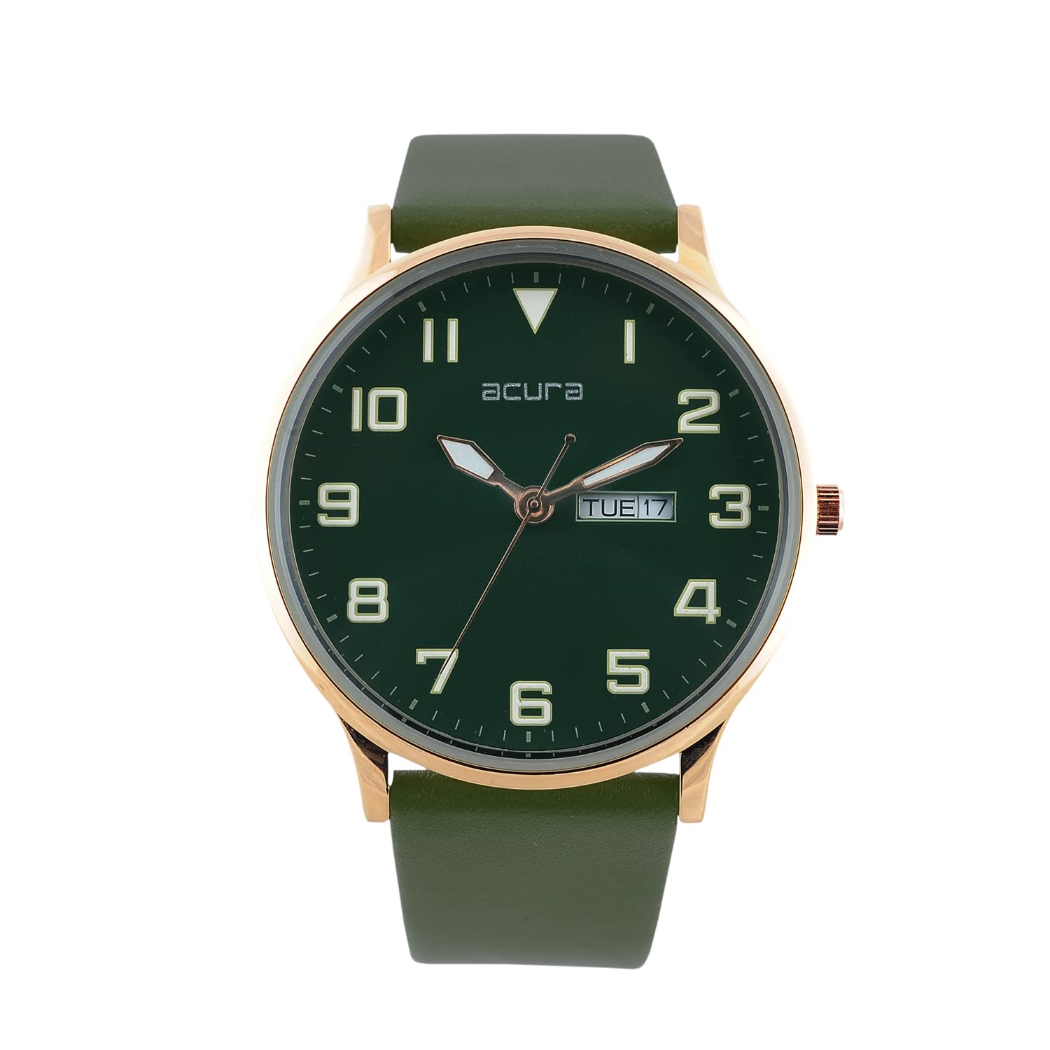 Acura Analog Watch for Men with Green Leather Strap (B0BX2WLJ7Q) Amazon Price History, Amazon Price Tracker