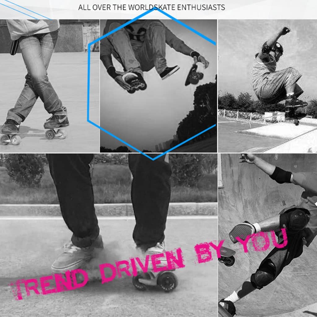 Planche à roulettes en Bois de Bambou Fendu, Planche à roulettes Professionnelle, Planche à roulettes Portable avec Roues en PU, Débutant Street Walking