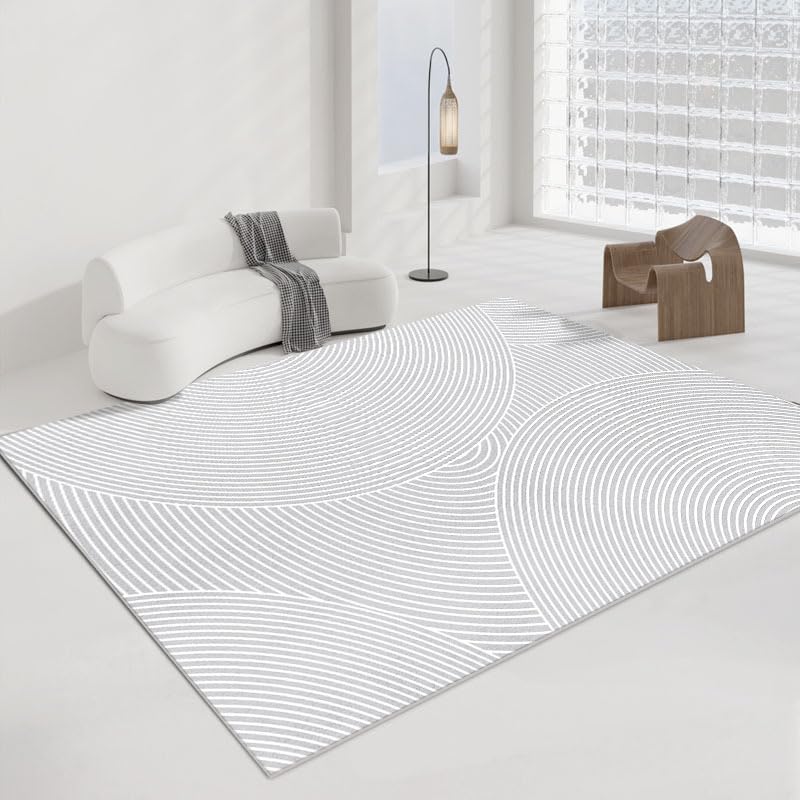 Tapis de grand salon blanc 200x300cm à motifs géométriques modernes pour chambre et cuisine