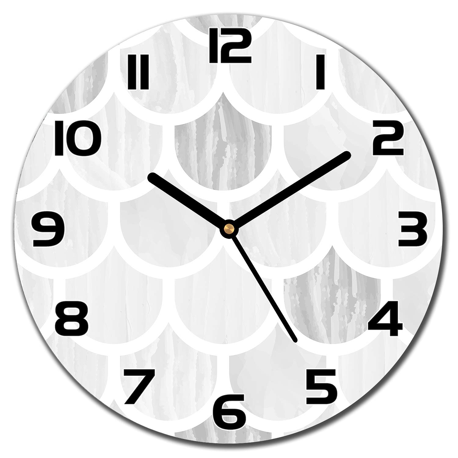 Horloge en verre pour cuisine et salon moderne au design pétoncles brosses 30cm