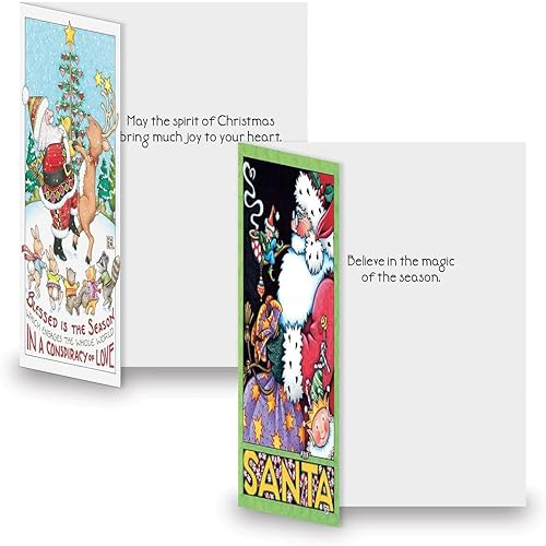 Miniatura 6 de Current Juego de tarjetas de felicitación navideñas Believe in Santa  Mary Engelbreit, juego de 20 tarjetas grandes plegadas de 5 x 7 pulgadas,
