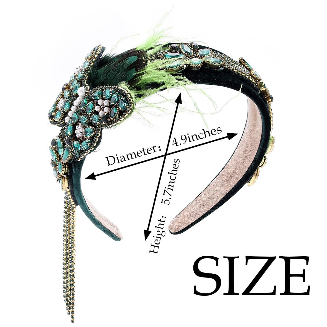 Amazon.com : Urieo Baroque Butterfly Headband Green 
