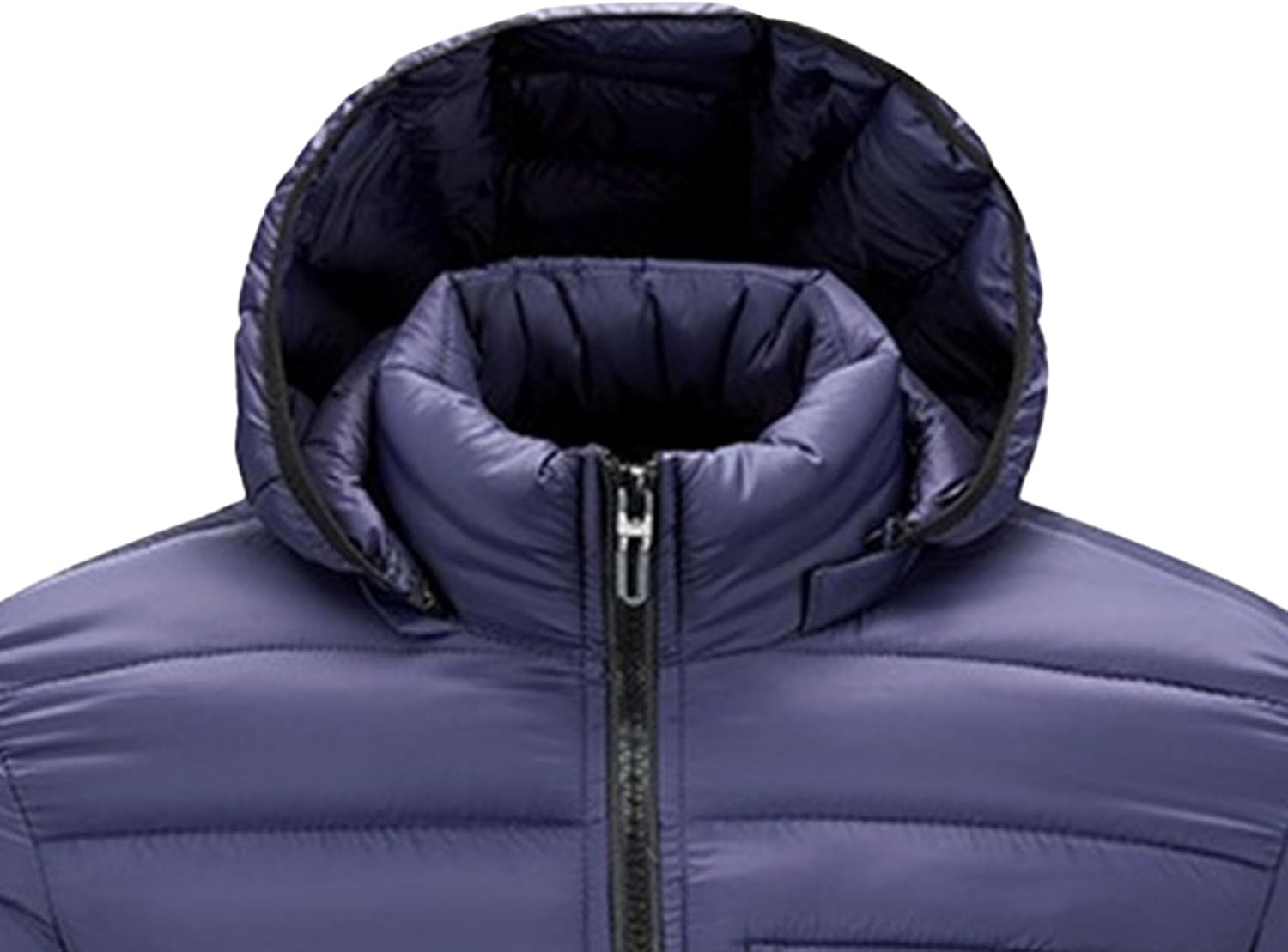 DGHM-JLMY Men's Full Zip Down Puffer Coat Lightweight Quilted Puffy Jackets Winter Warm Hooded Quilted Jacket