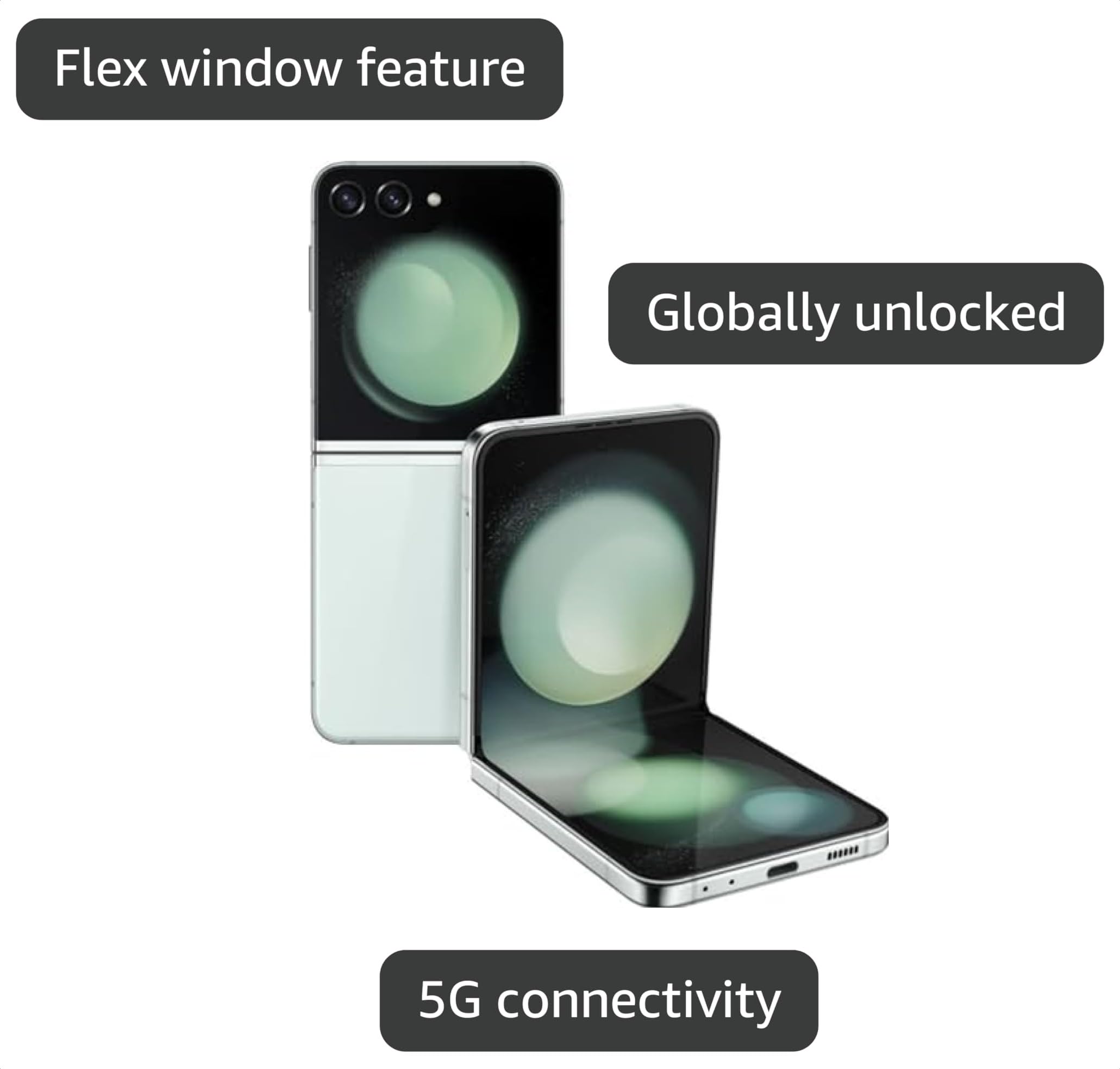 Amazon.com: SAMSUNG Galaxy Z Flip 5 F7310 Foldable Design, 5G
