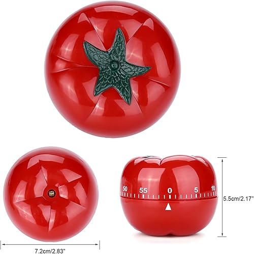 Miniatura 2 de Temporizador manual, temporizador de cuenta regresiva, no necesita baterías, temporizador de cocción pequeño y compacto con forma de tomate de 60