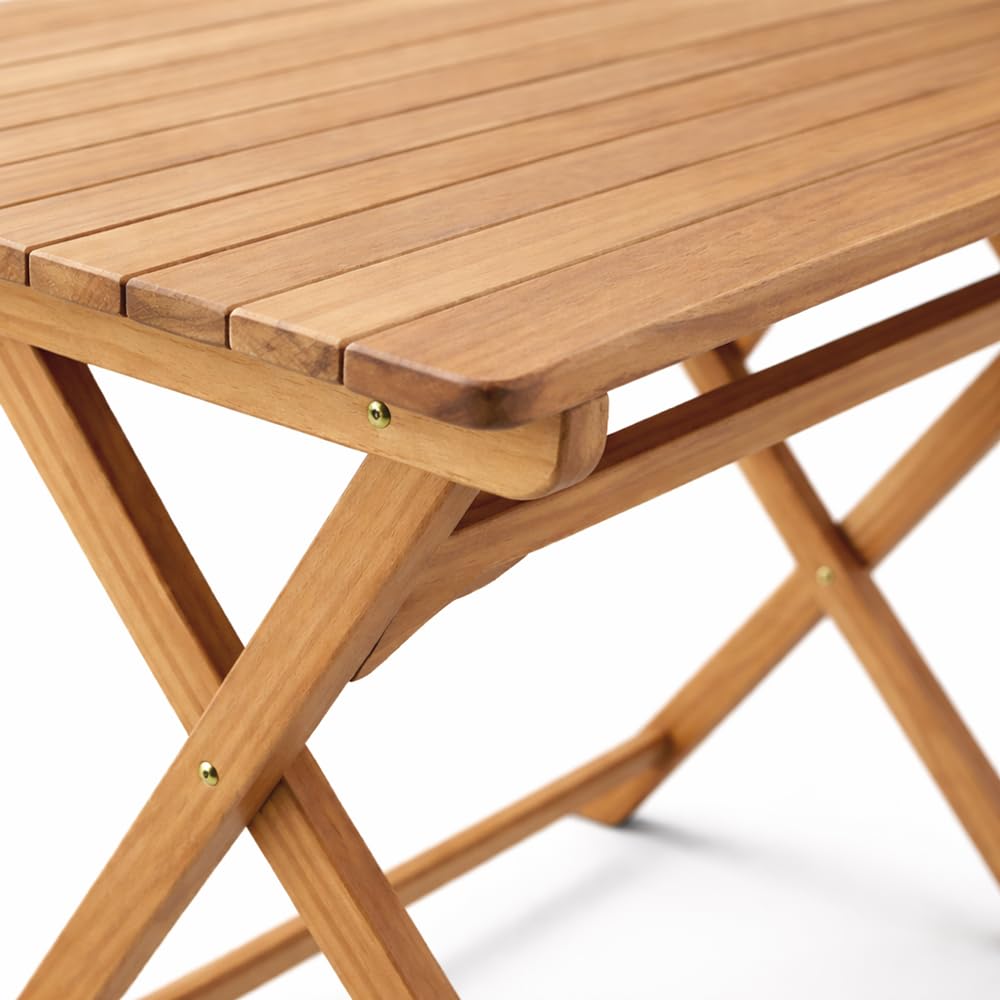 Tavolo Pieghevole da Giardino in Legno Teak BANCHETTO | Tavolo Salvaspazio Richiudibile per Esterno e Interno | Tavolo da Pranzo Outdoor | 120 x 70 x 75 cm