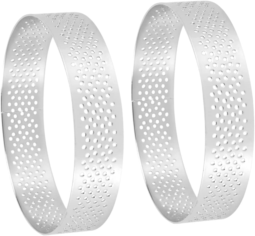 PRETYZOOM 10pcs Round Tart Mousse Circle Baking Molds for Cakes Fruit Tarts and Desserts for Home Bakery and Restaurant Use