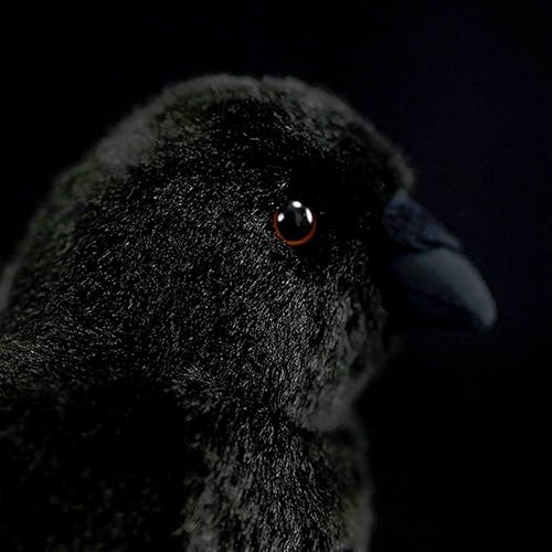 Miniatura 8 de Cuervo de peluche realista de cuervo, lindo animal de peluche de cuervos negros de pájaro, juguete de peluche de Halloween, animales de zoológico,
