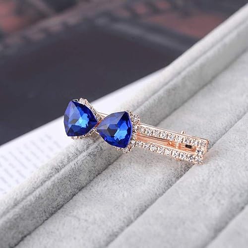 Miniatura 9 de Vpang 4 pinzas para el cabello con diamantes de imitación transparentes, con lazo de cristal, pinza para el cabello, pinza de cocodrilo, accesorios