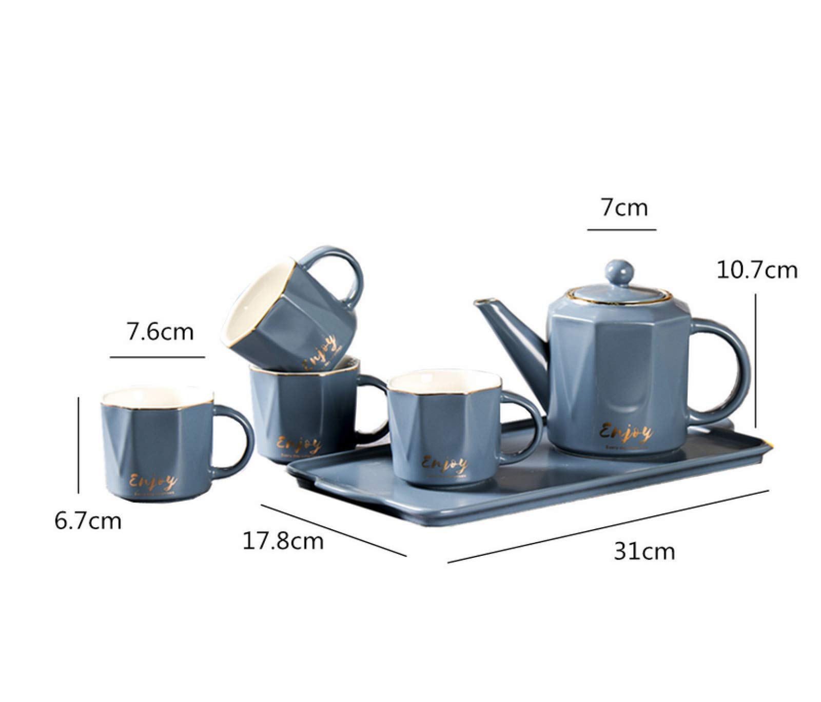 ZKHD Angielski porcelanowy zestaw do herbaty vintage chiński ceramiczny zestaw do herbaty kung fu przenośny podróżny serwis do herbaty czajniczek filiżanki kubki do kawy prezent, czarny