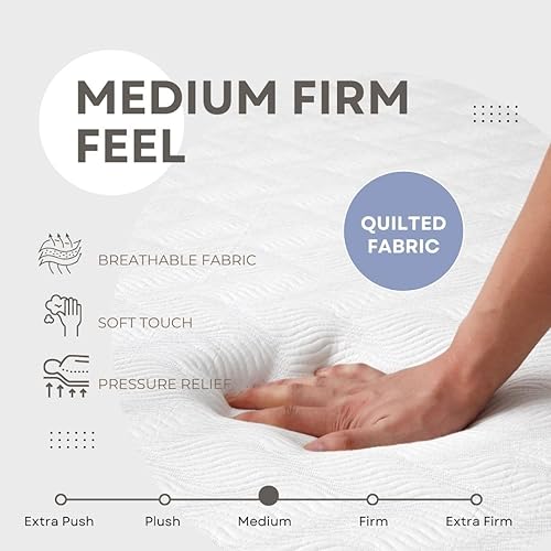 Miniatura 3 de L'Baiet Colchón de espuma viscoelástica de gel de 8 pulgadas, tamaño individual, cama en una caja, firmeza media, tecnología de comodidad de gel