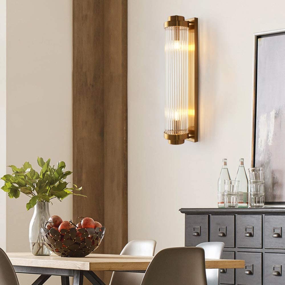 Kristallen wandlamp voor binnen, geometrische metalen wandlamp, moderne inbouw-wandlamp, hoofdeinde lampen voor hal, slaapkamer, nachtkastje, woonkamer, E14-fitting (kleur: zwart
