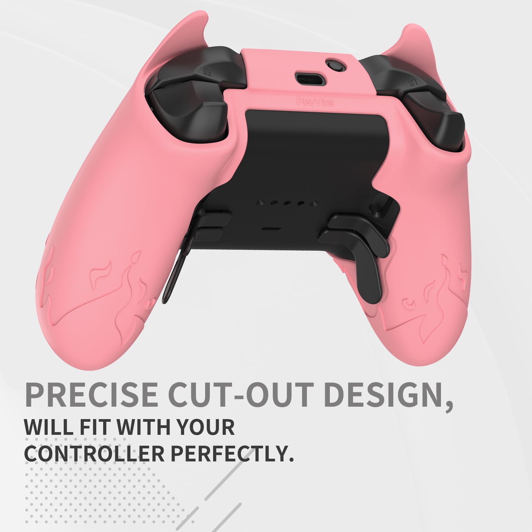 playvital Cover per Xbox Elite Series 2 Controller, Custodia Silicone Protettiva Antiscivolo Copri Analogici per Xbox Elite Series 2 Core Wireless Joystick, Demone Carino-Rosa