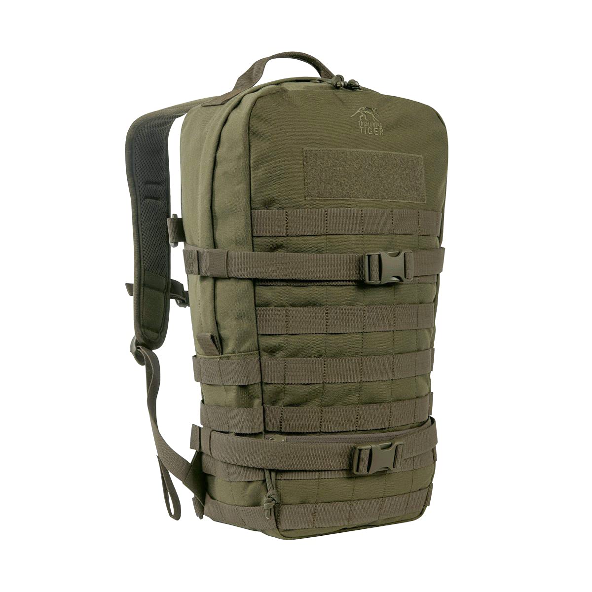 TACWRK x Tasmanian Tiger TT Essential Pack L + TT organizer panel gumowy patch - pakiet 15 litrów plecak + organizer + gumowa łatka, oliwkowy