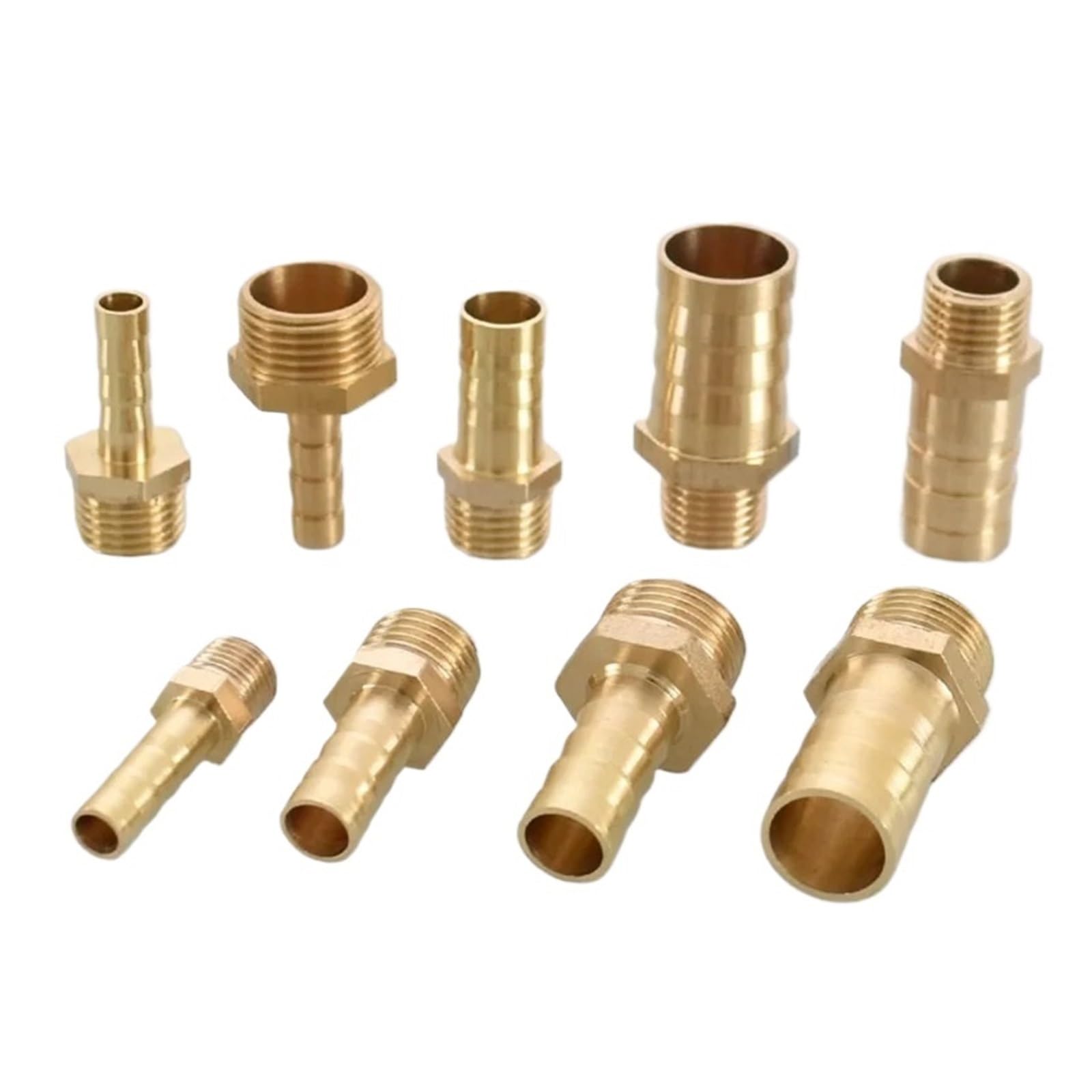 Racores de empalme con espiga de latón, Espiga for manguera de latón a adaptador macho NPT múltiple(500 Pcs,Barb 10mm-1I2)