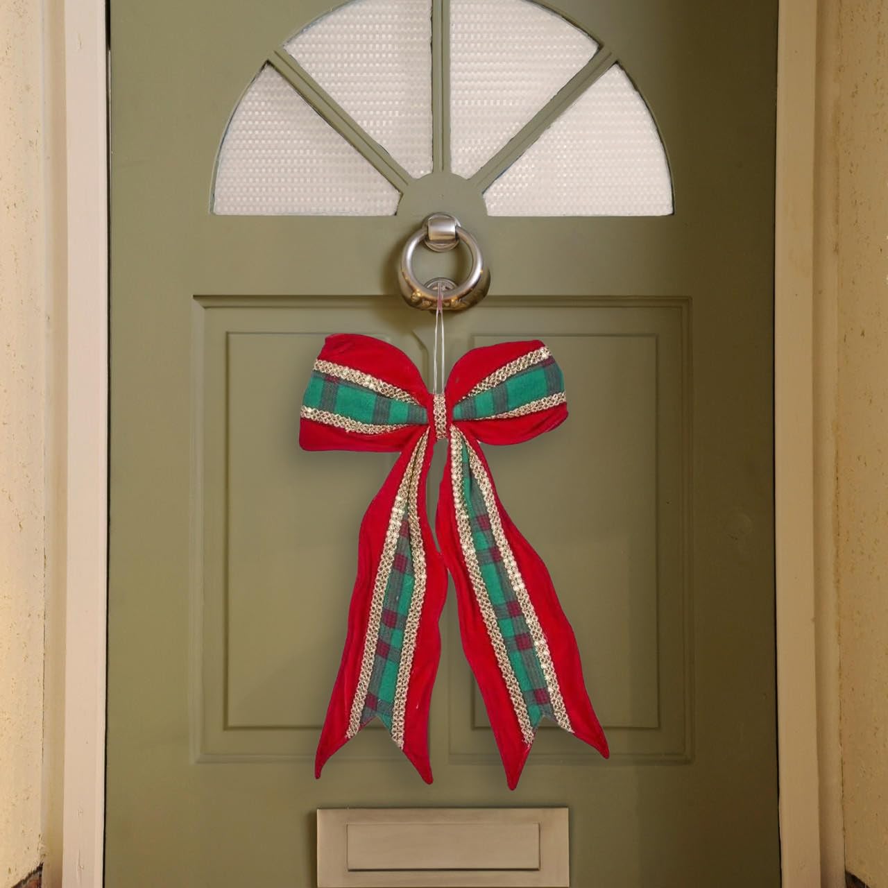 Marco Paul Green and Red Bows - Large Christmas Bows for Gift Wrapping, Wreath Making, Tree Topper and Front Door