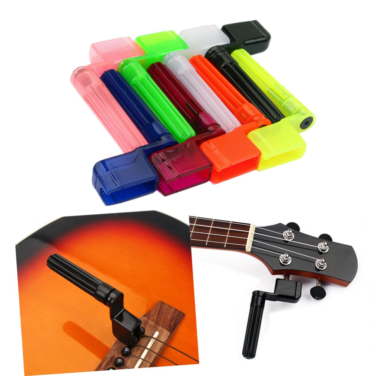 Abaodam Portable Guitar String Winders 8pcs Plastic Bridge Pin Peg Pullers for Acoustic Electric Guitars Random Color