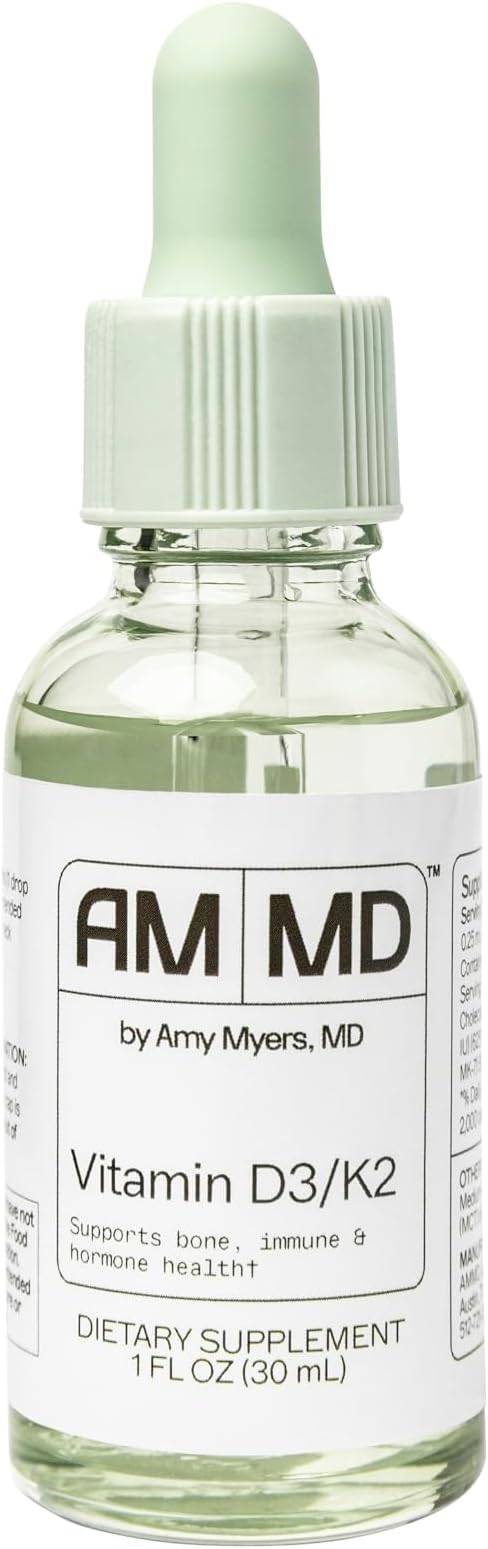 Vitamin D3/K2 Liquid - Supports Bone Health, Immune Function & Hormone Balance - High Absorption - Non-Dairy, Gluten-Free - 1 fl oz (30 Servings)