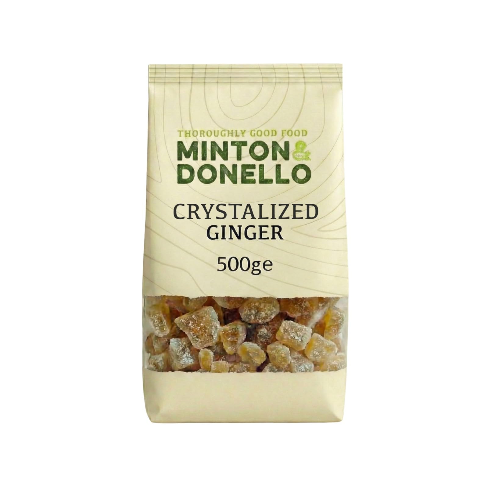 Minton & Donello Crystallised Ginger 500g – Diced Ginger with Sweet & Spicy Kick, Great for Baking, Recipes, Snacks, Desserts & Homemade Ginger Chews
