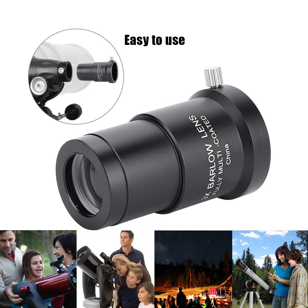 EBTOOLS Barlow Lens 3X 1.25 '' Tellow Telescopio Astronómico con Lente Barlow para Ocular con Recubrimiento Completo