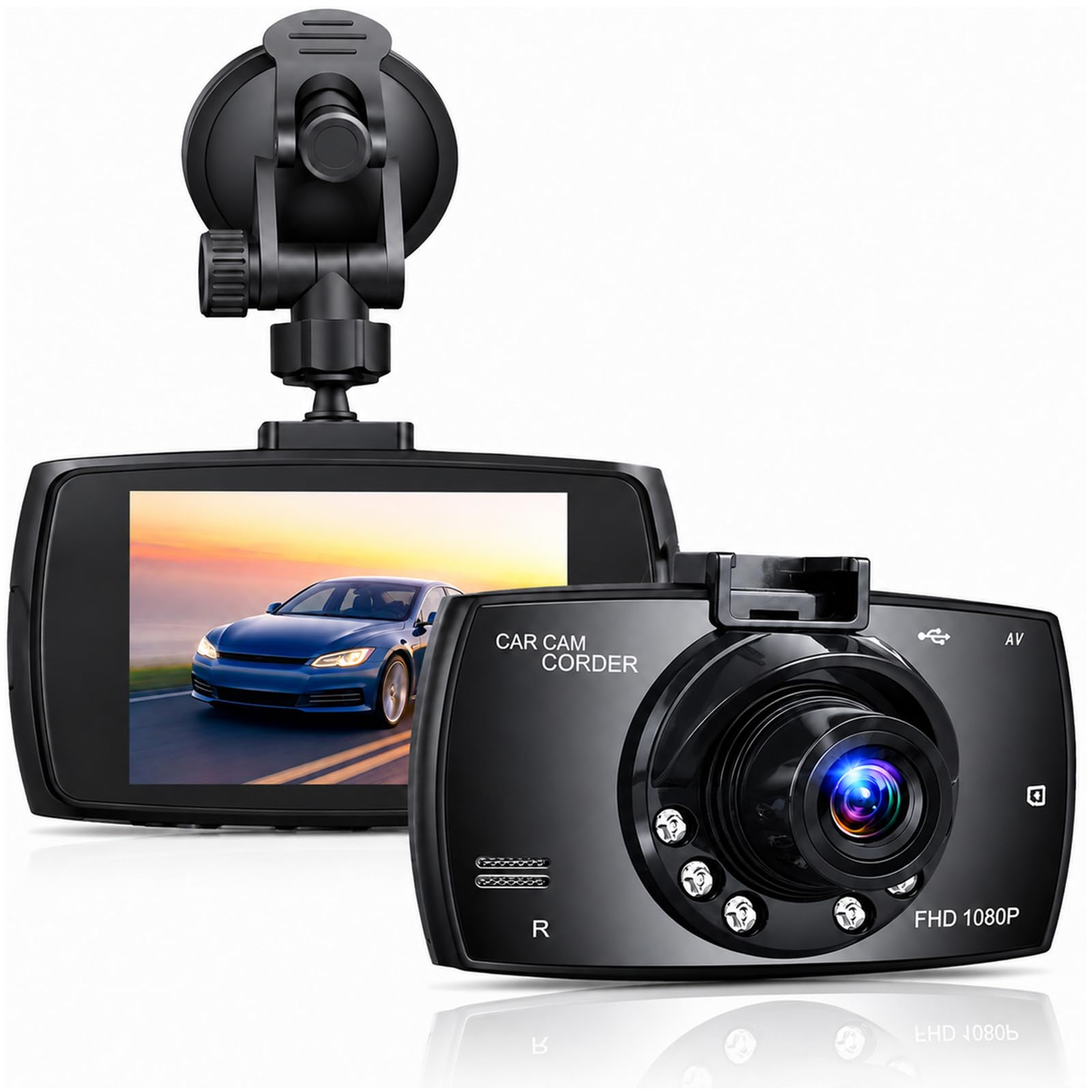 2.4-inch 1080p High-Definition Dash cam for Cars with Super Night Vision, 24-Hour Video Recording, 120° Large Wide-Angle, G-Sensor Parking Monitoring Loop Video Motion Detection-image-35