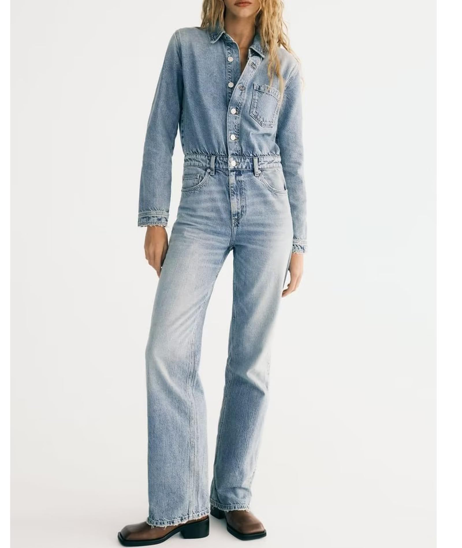 xxxiticat Combinaison en jean pour femme - Manches longues - Coupe ajustée - Combinaison en jean - Combinaison de jeu