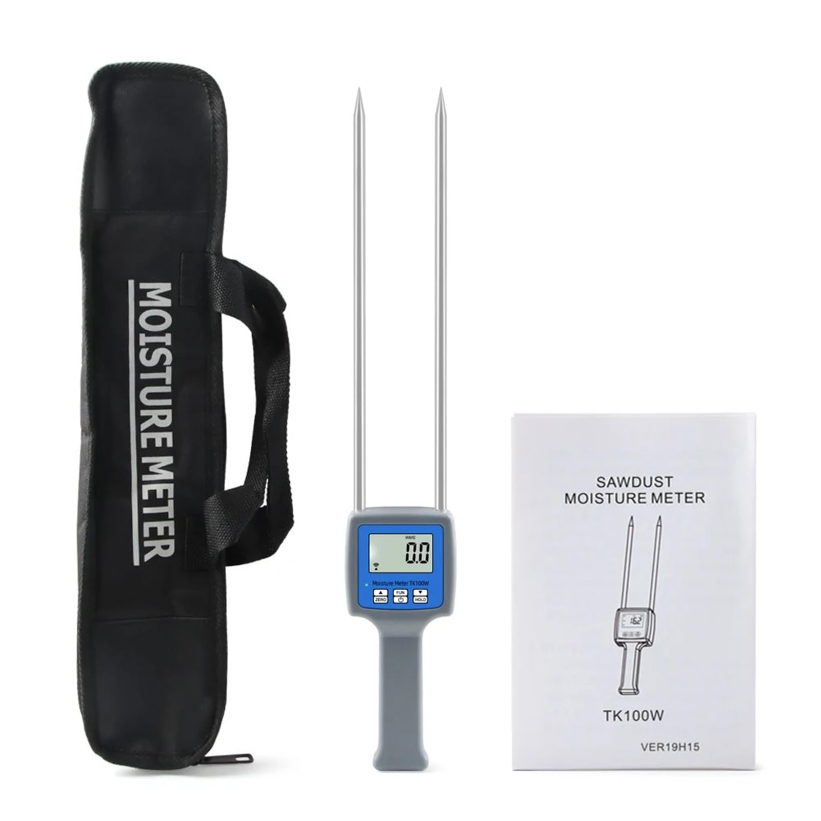 Medidor de humedad de madera con sonda de alta precisión, rango de medición 0-84%, ideal para paillasse, polvo de bambú, aserrín y polvo de madera