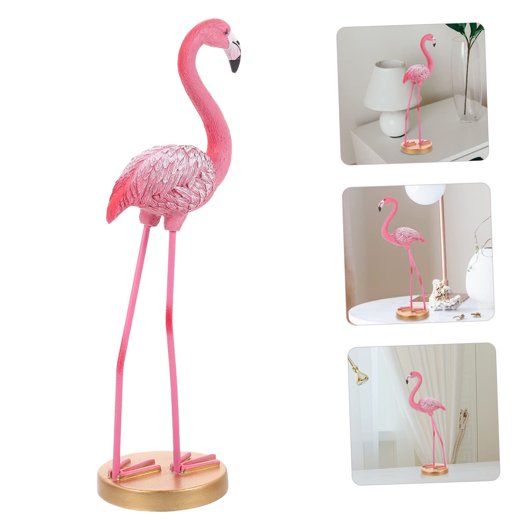 ABOOFAN Statua Fenicottero Rosa in Resina per Decorazione Casa e Ripiano, Ornamento Realistico che Non Sbiadisce, per Vacanze Estive e Decorazioni Casa Eleganti