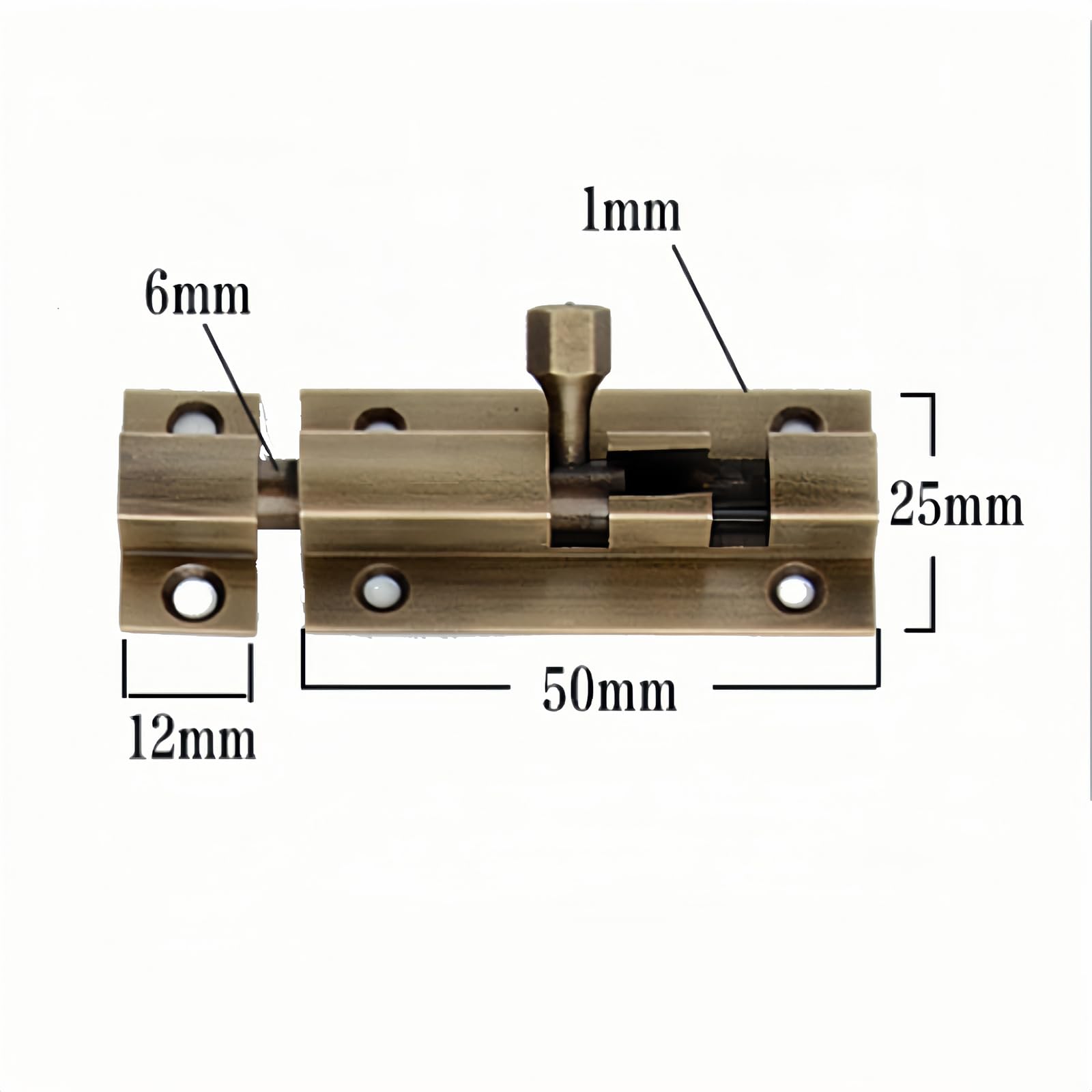Boxonly Door Bolt 2 Inch Antique Pure Copper Bolts Barrel Slide Lock with Screws for Bathroom Toilet Gate and Shed Doors,Bronze Color - Image 4