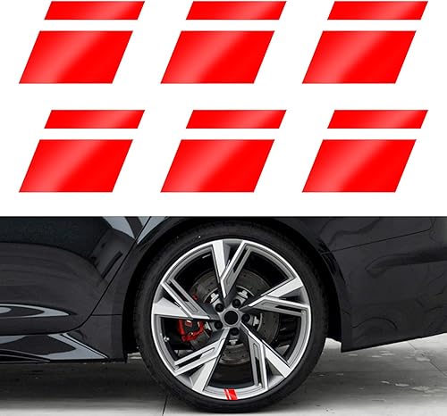 Beypovk 6 calcomanías reflectantes para llantas de automóvil, calcomanías de rayas automotrices para ruedas de 18 a 21 pulgadas, accesorios de