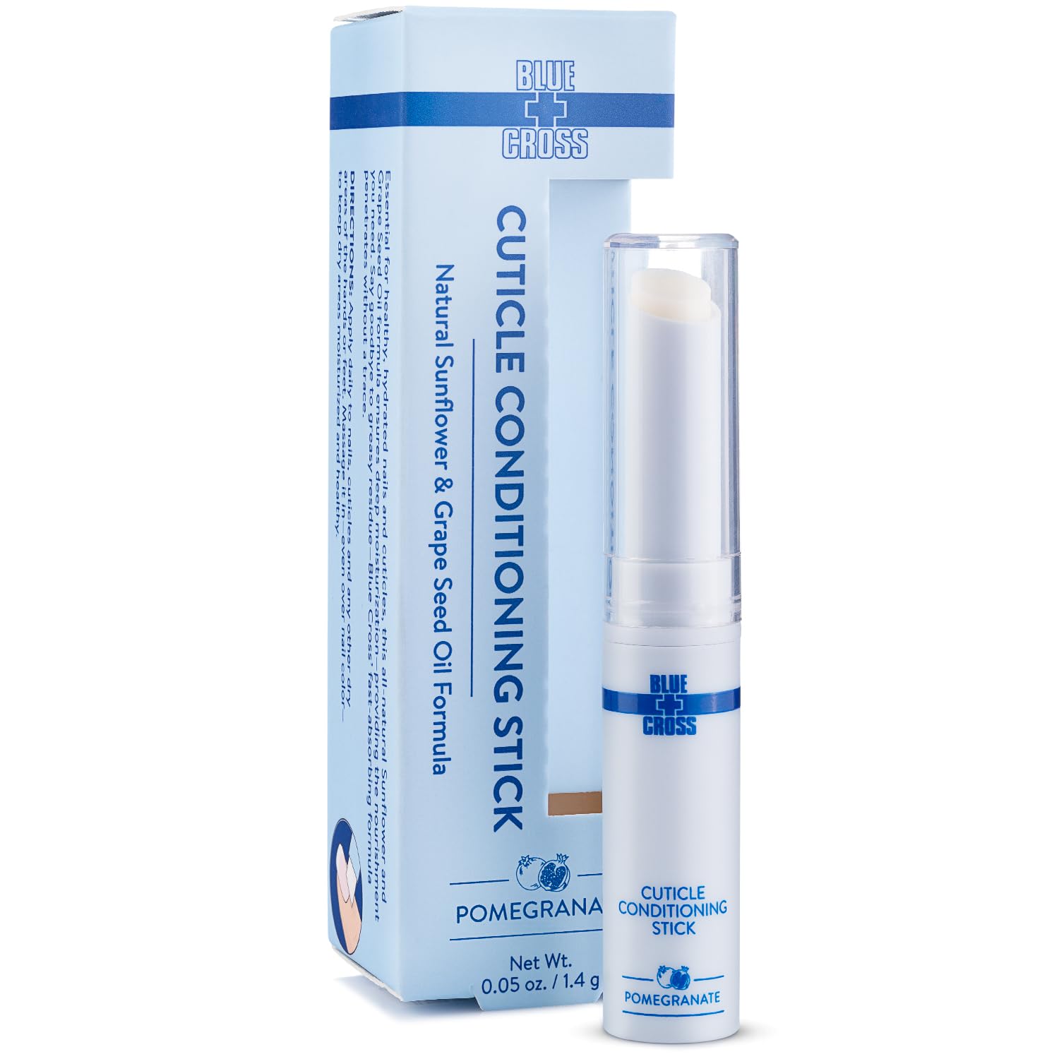 Blue Cross Cuticle Balm Conditioning Stick, Scented Cuticle Softener Oil Balm with Nourishing Sunflower & Grape Seed Oil, Professional Nail Care Supports Dry + Damaged Cuticles, 0.05oz, Pomegranate-picture-12