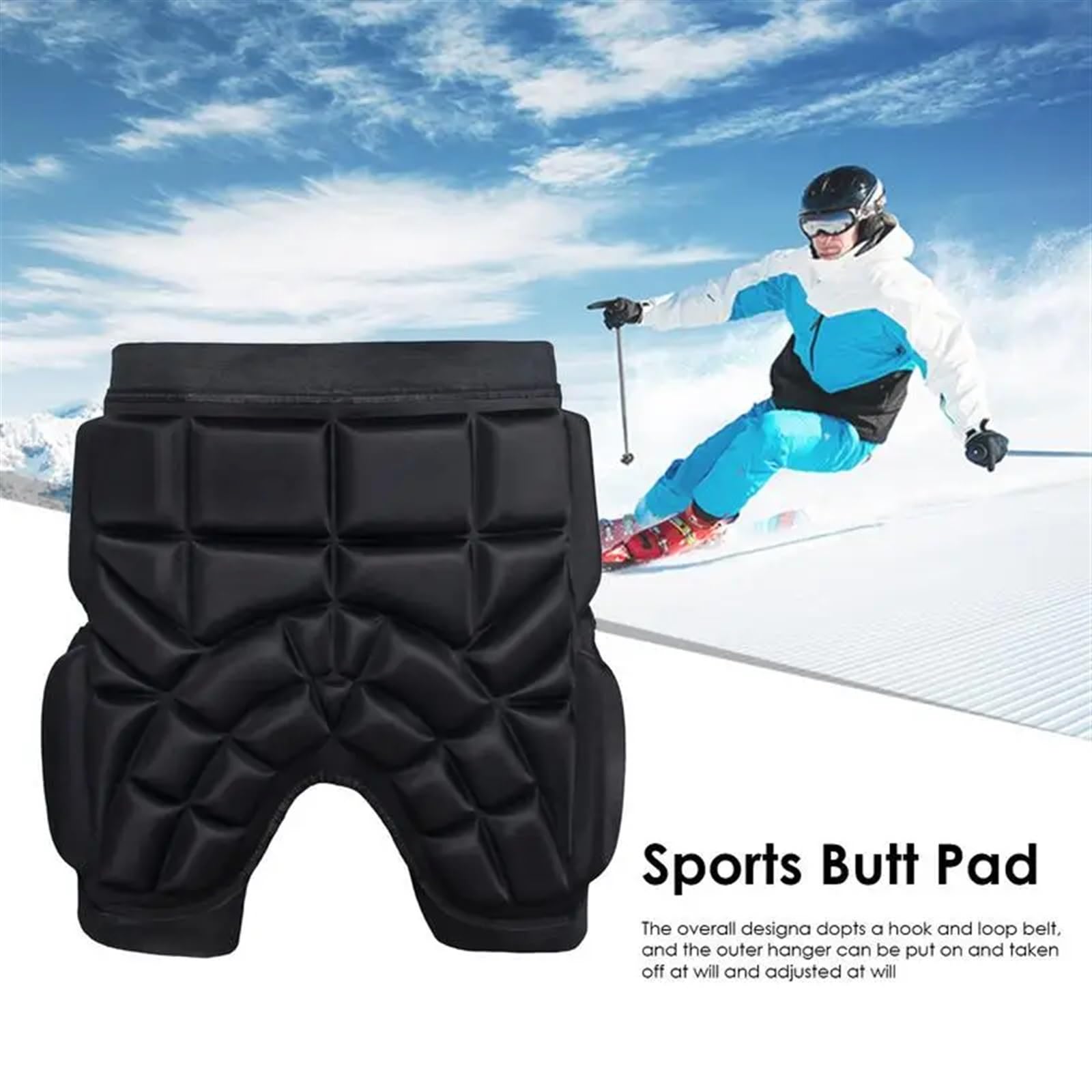 Short de Ski Rembourré Sports de Plein air Ski Skate Snowboard Protection Ski Protecteur Patinage Protecteur Hanche Rembourré Shorts(L)