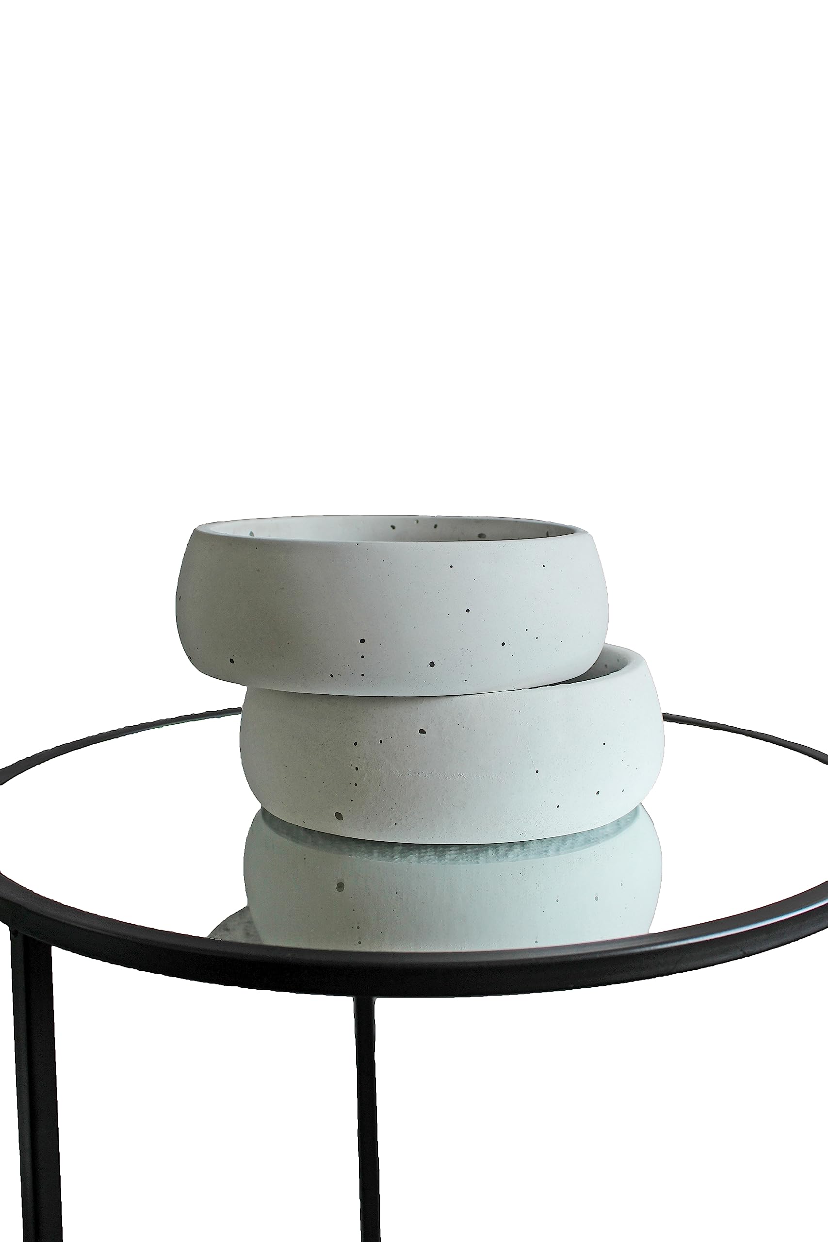 Pots en béton minimaliste : ensemble de 2 boules déco pour plantes d'intérieur et salon épuré