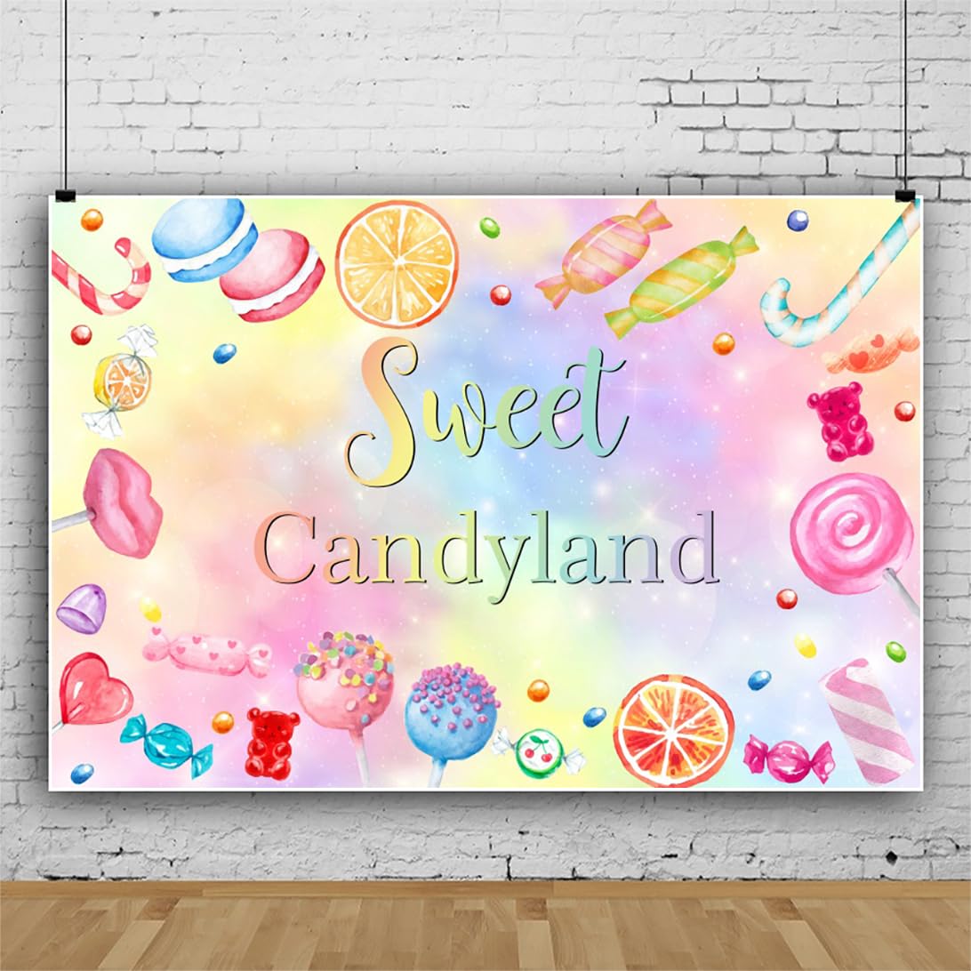 Bovlleetd Sweet Candyland Theme Backdrop Dreamy Pink Sugar Candy Lollipops Donuts Backdrop Banner Girls Baby Shower Birthday Party Decorations Photography Background 9x6ft