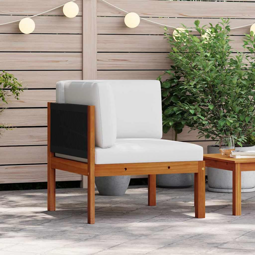 vidaXL Canapé d'angle de Jardin avec Coussins en Bois d'acacia et Corde