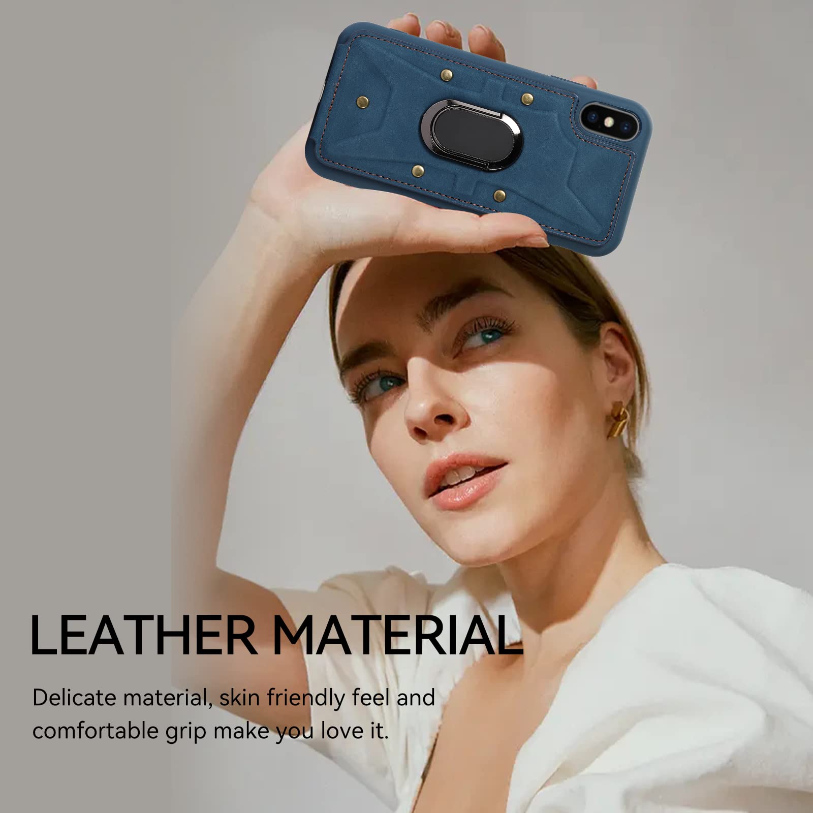 Asuwish Cover per iPhone XS/X con Pellicola Vetro Temperato Vetrino Portafoglio Libro Pelle Porta Carte Supporto Protettivo Protezione i 10 10s 10x 10xs Resistente Protettiva Custodia Case Viola