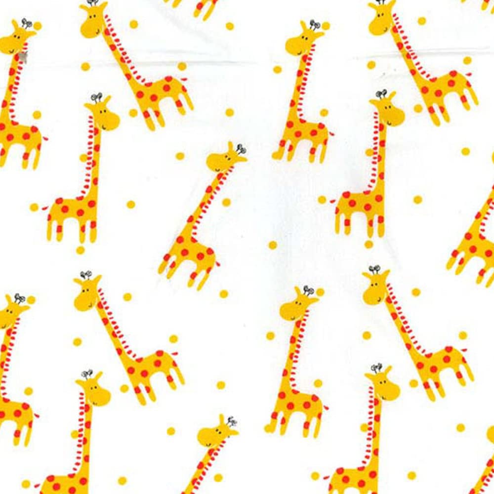 Oh Sew Crafty Limited Multi Polycotton Fabric Tossed Giraffe Animals Giraffes Nursery Kids Childrens (Per Metre)