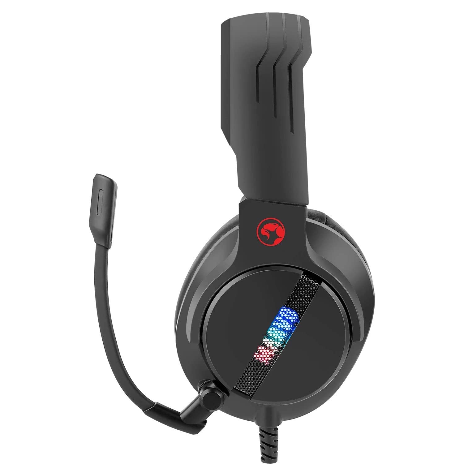 MARVO Scorpion HG9065 - Auriculares para juegos, sonido envolvente virtual 7.1, auriculares RGB para juegos, compatibles con PC Xbox One, PS3 y PS4, controladores de audio profesionales de 40 mm,