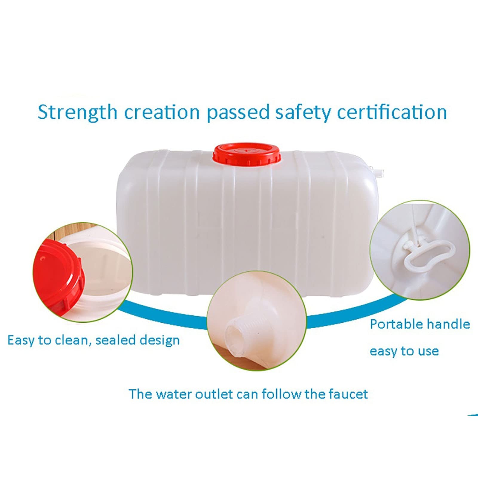 Grande Cubos De PláStico De Calidad Alimentaria con Grifo Gran Capacidad Contenedores Tanques De Almacenamiento De Agua DoméSticos Rectangular DepóSitos De Agua(Size:80L)