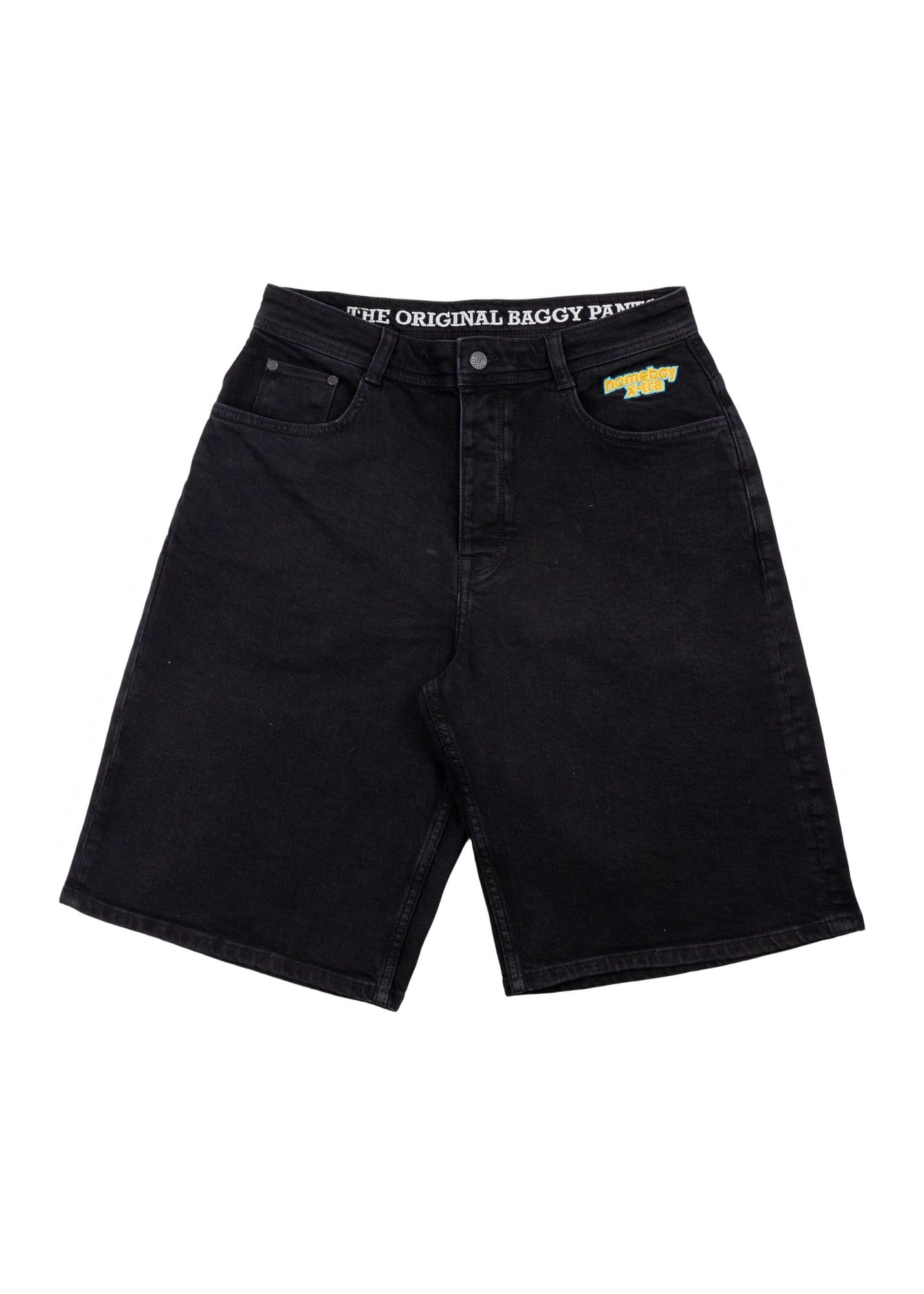Homeboy Unisex X-Tra Monster Denim Shorts, Washed Black, 26