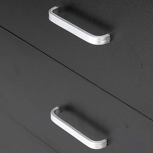Miniatura 8 de Armario de madera negra con 3 cajones para dormitorio, armario de almacenamiento de 3 cajones negro, cómoda moderna