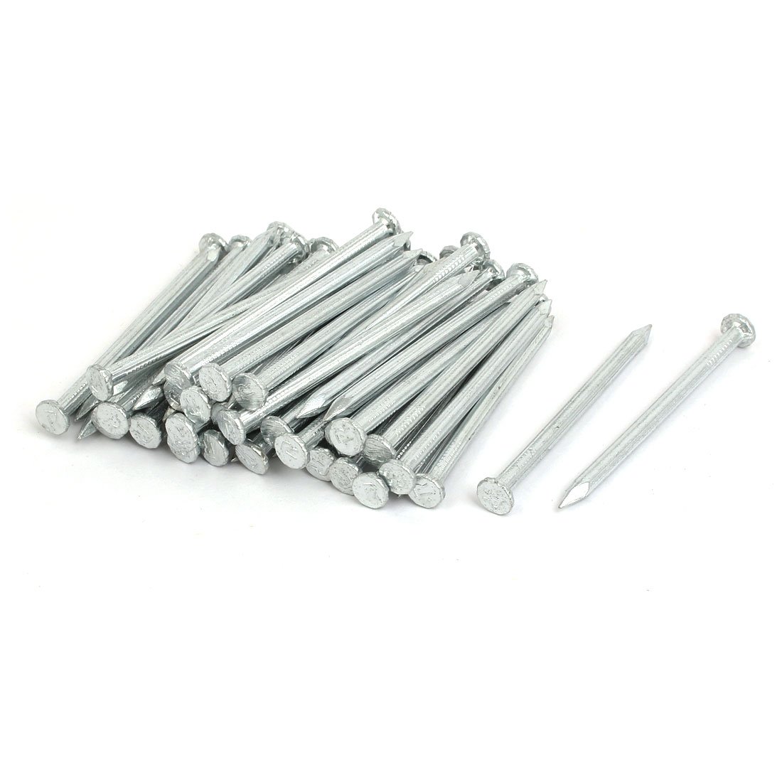 Aexit 2.5-inch Length fastener Carbon Steel Point Tip Wall Cement Nail Silver Tone 50pcs Model:68as506qo236