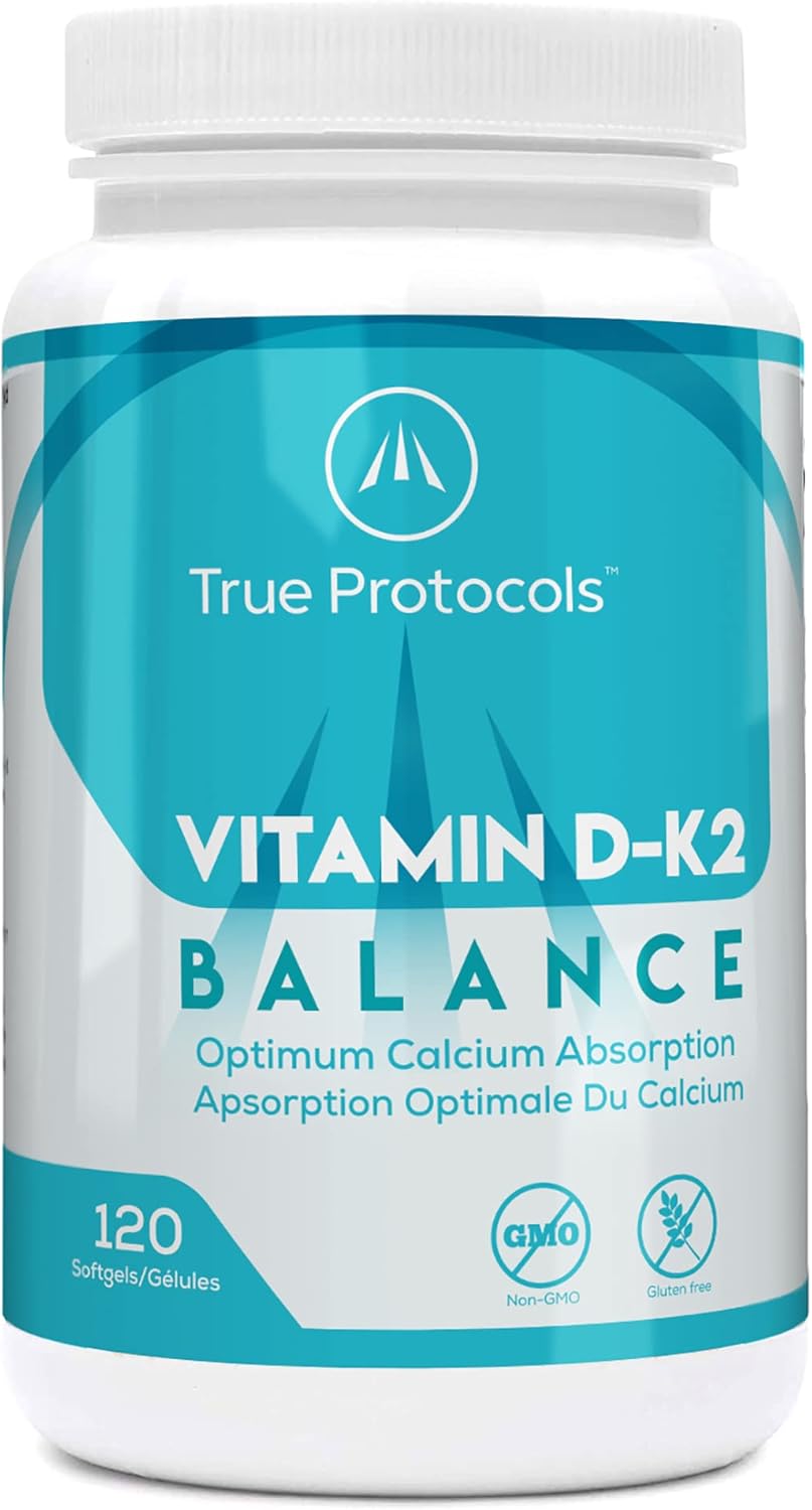 TRUE PROTOCOLS Vitamin DK2 Balance Vitamin D3 (1000 IU) + Vitamin