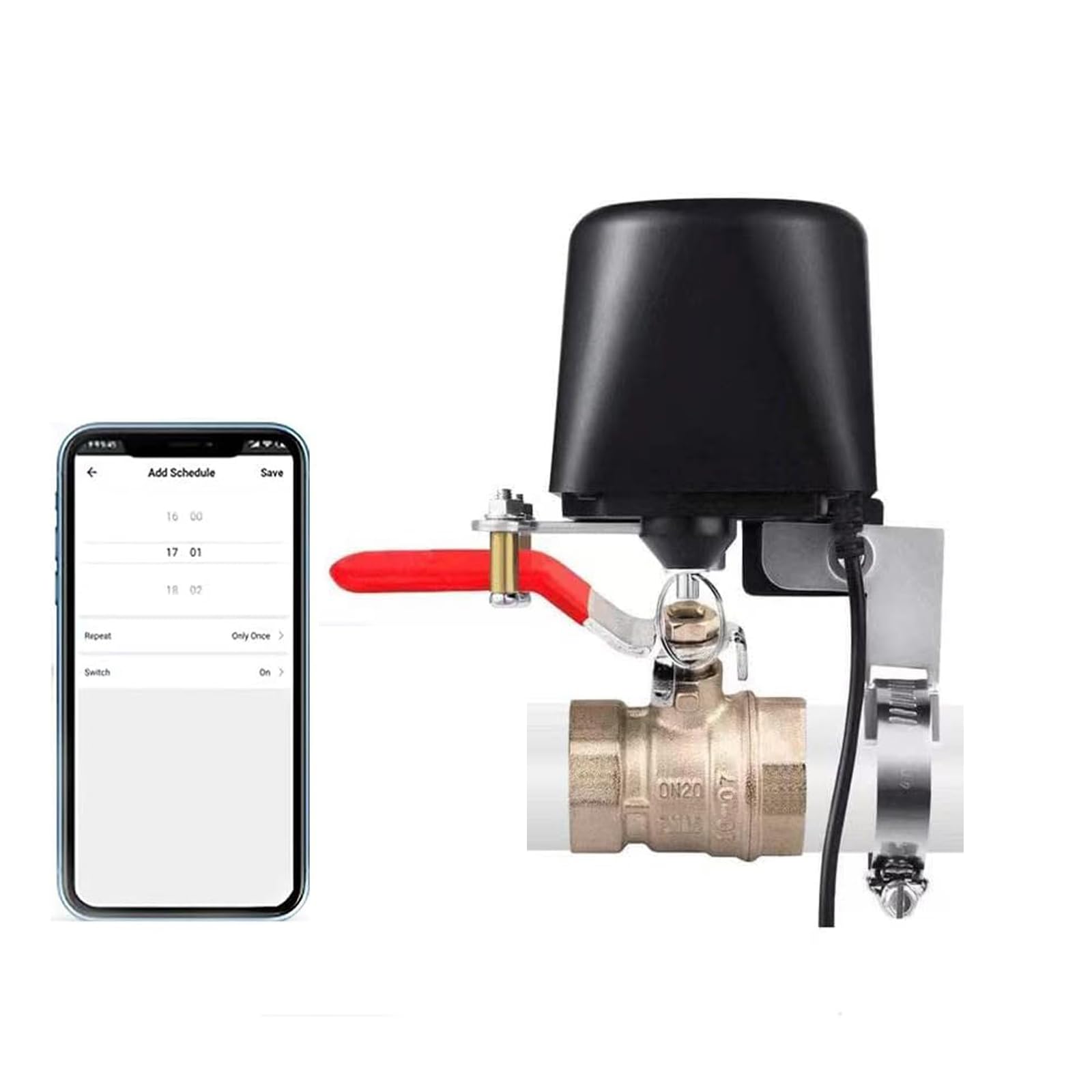 JinvooMATTER Water Valve, Intelligent Water Valve Shutdown, Electric Smart Valve, Sprinkler Control for Apple Home, Alexa, Googlee Assistant