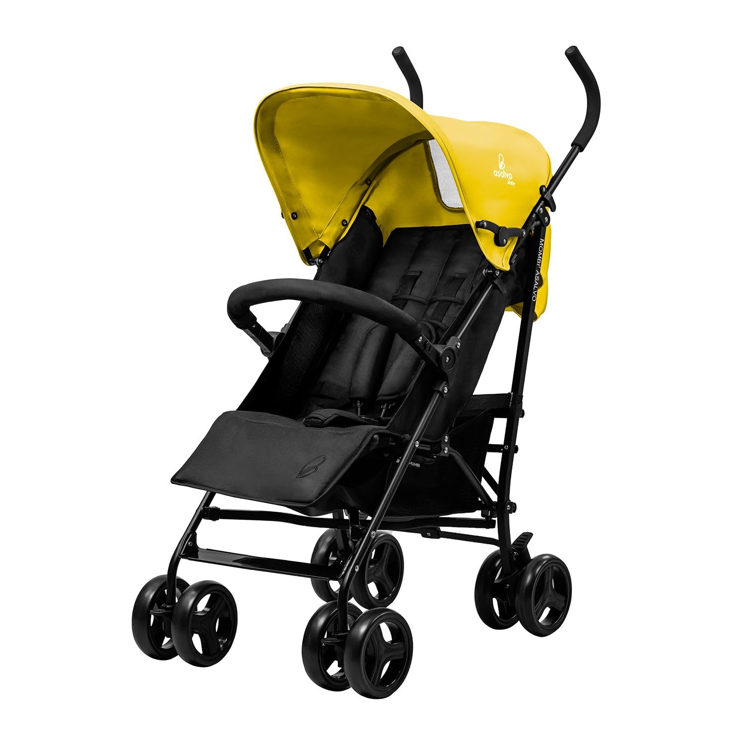 Asalvo MOMBI 2 Passeggino Ultraleggero per Neonato, Passeggino, Schienale Reclinabile, Passeggino urbano, Imbracatura 5 Punti, SPF50+, Capotta con Finestra, Maneggevole, Maggiore Sicurezza, Fino a 16