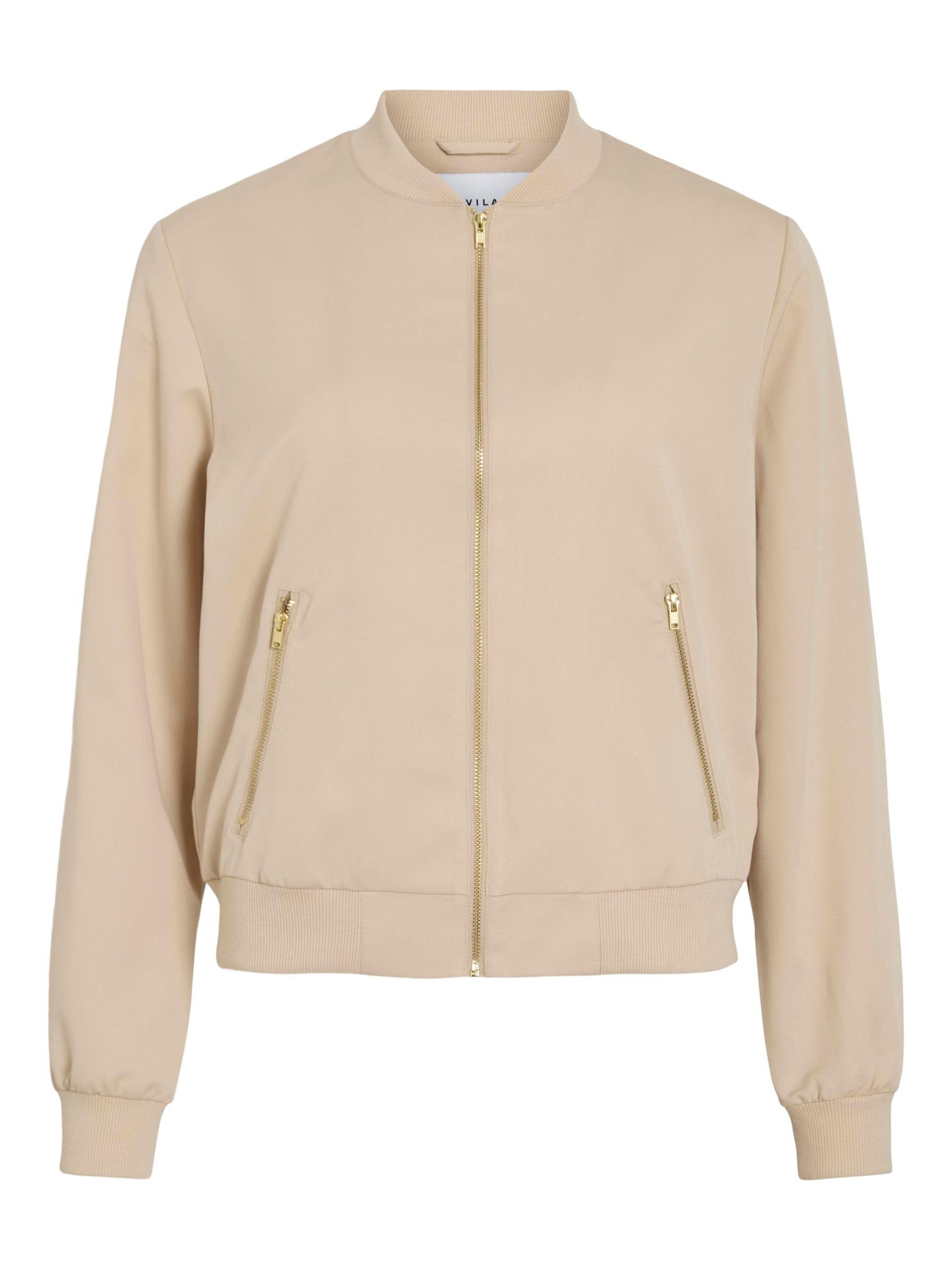 Vila Female Female Damen Bomberjacke mit Reißverschluss, leichte Übergangsjacke VIBUBBLE Reißverschluss VIBUBBLE Reißverschluss