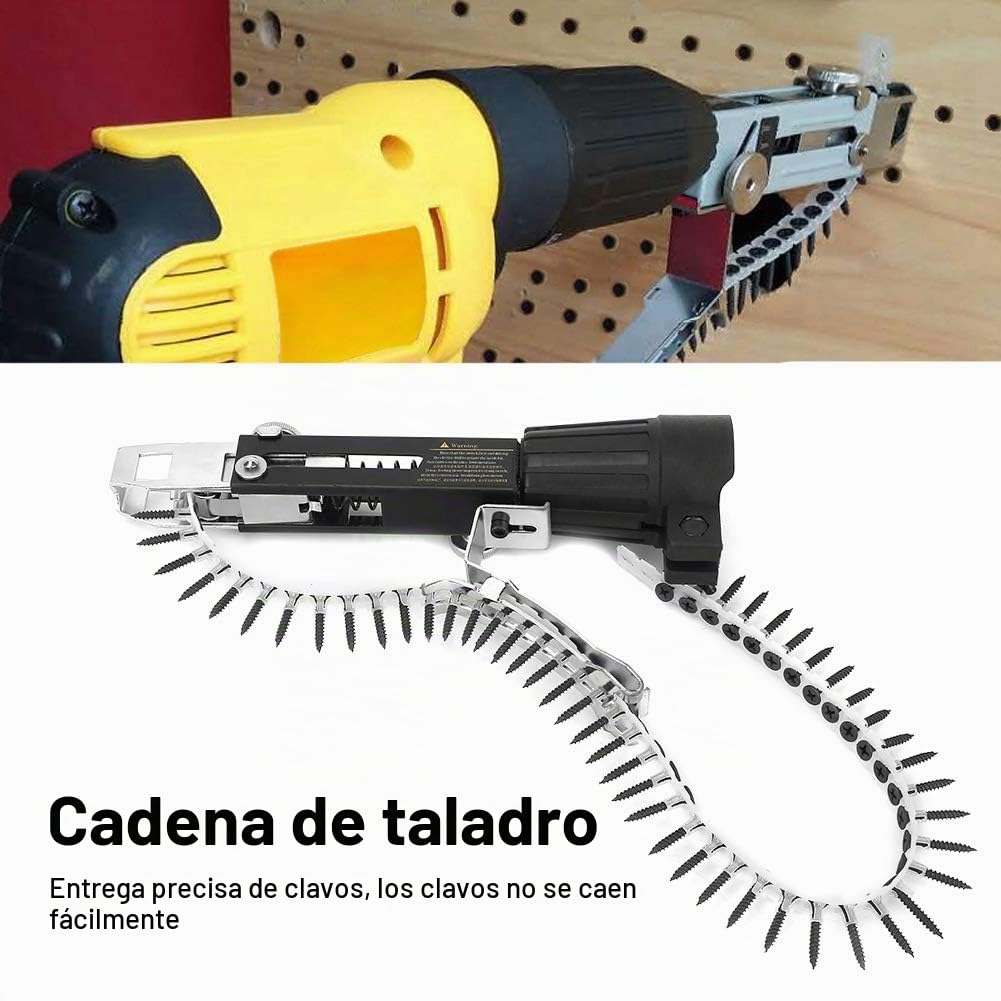 Clavadora automática, 3pcs Woodwork Automático Pistola De Uñas Adaptador De Cadena De Taladro Conjunto