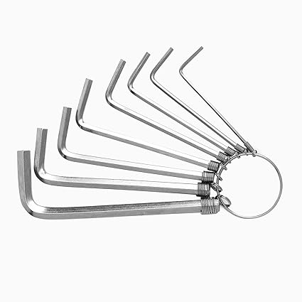 Deli DL3080 8 Hex Key Set 1.5mm-6mm Corrosion Resistant Chrome Plated Universal Keys Kit with Ergonomic Handle Length for Home & DIY Use (8pc 1.5mm, 2mm, 2.5mm, 3mm, 3.5mm, 4mm, 5mm, 6mm)